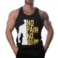 No Pain No Gain Tank Top Atlet Siyah